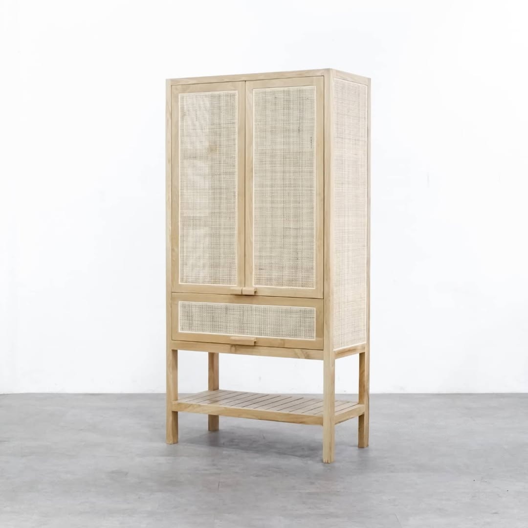 teak and rattan wardrobe teak and rattan wardrobe