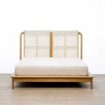 Solid Teak and Rattan Bed Frame