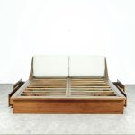teak bed frame with storage