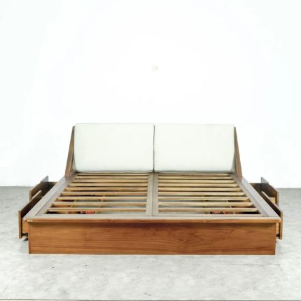 teak bed frame with storage