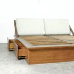 teak bed frame with storage