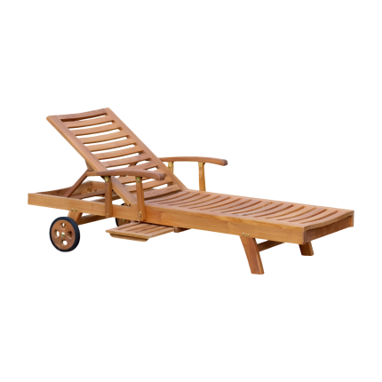 Teak Outdoor Sun Lounger
