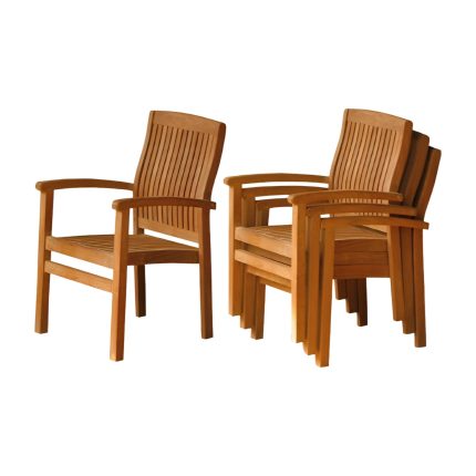 teak wood outdoor stacking chair
