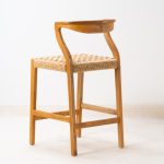 teak wood and synthetic rattan bar chair