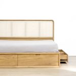 Teak and Rattan Bed Frame With Storage EF-BFR 02 - Image 4