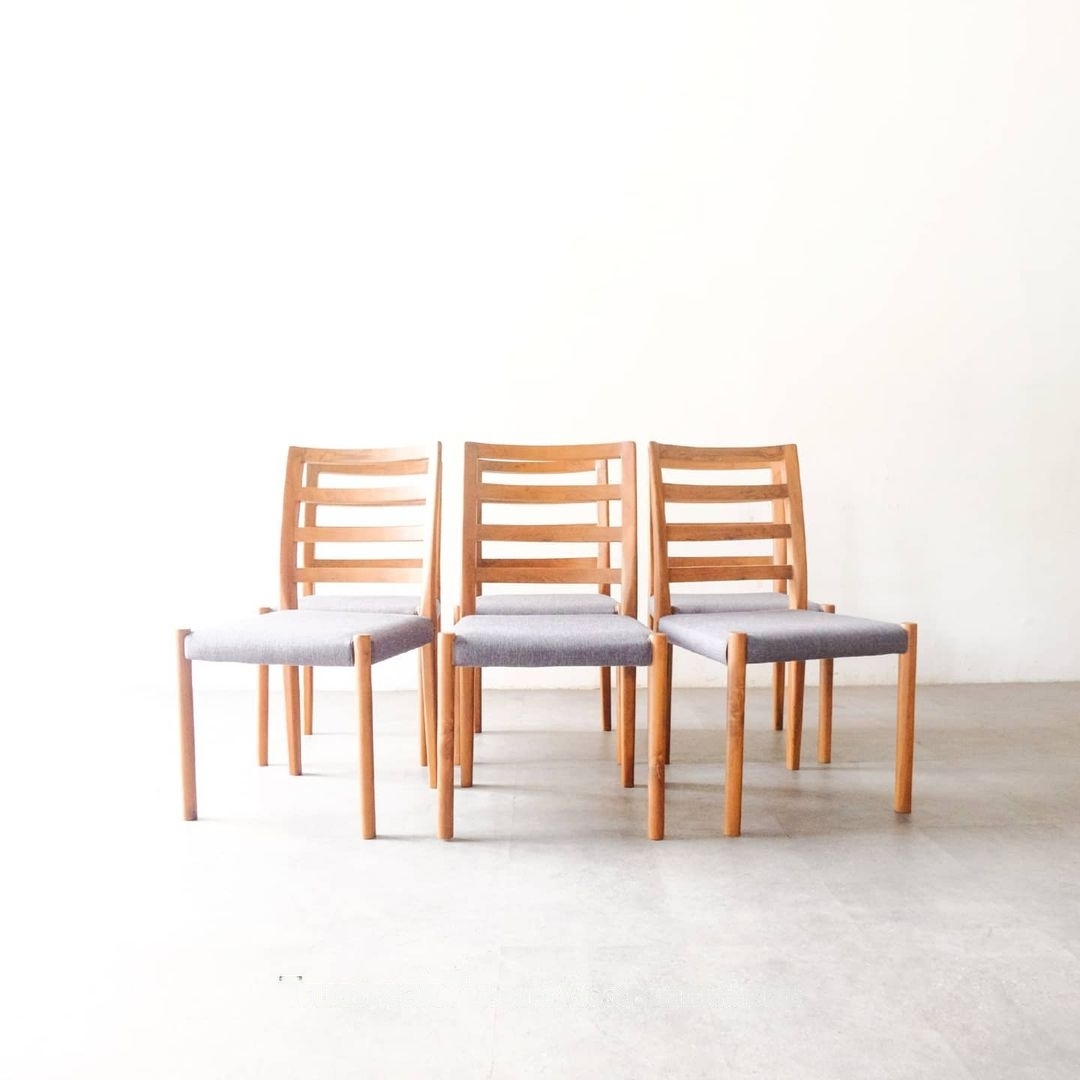 Upholstered Solid Teak Dining Chair EF-DCHI 03 (1) Upholstered Solid Teak Dining Chair