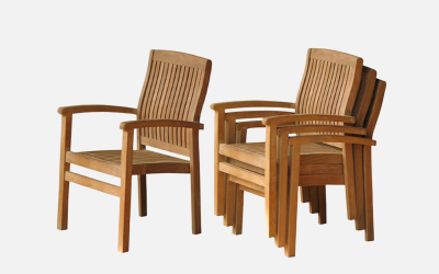 teak garden stacking chair