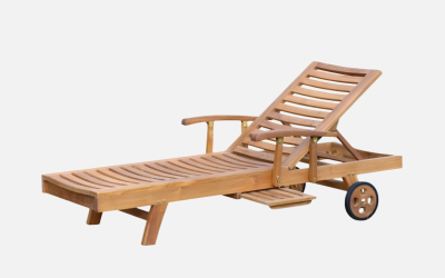 teak outdoor sun lounger